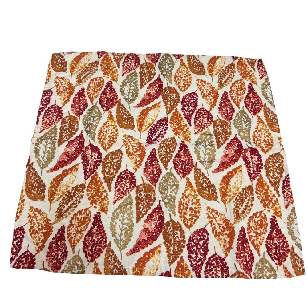 Threshold Napkin Set of Nine Cotton Leaf Print Fall Harvest Colors